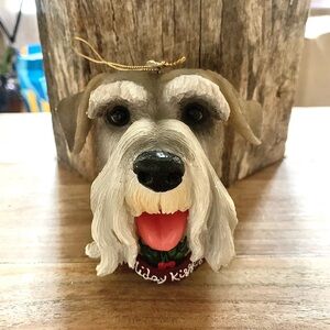 Hand Painted Miniature Schnauzer Christmas Ornament (medium-sized)